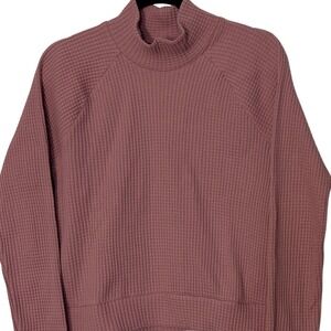 The‎ North Face Waffle Knit Mock Neck Sweater Mauve Pink NFOA5GMZ Womens XS NEW